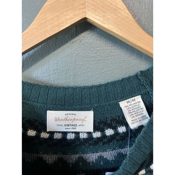 Weatherproof Vintage Womens Green Knit Long Sleeve Pullover Sweatshirt Sz M NWT - Picture 3 of 3